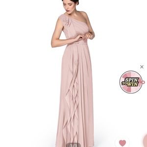 Dusty rose floor length bridesmaid/party dress